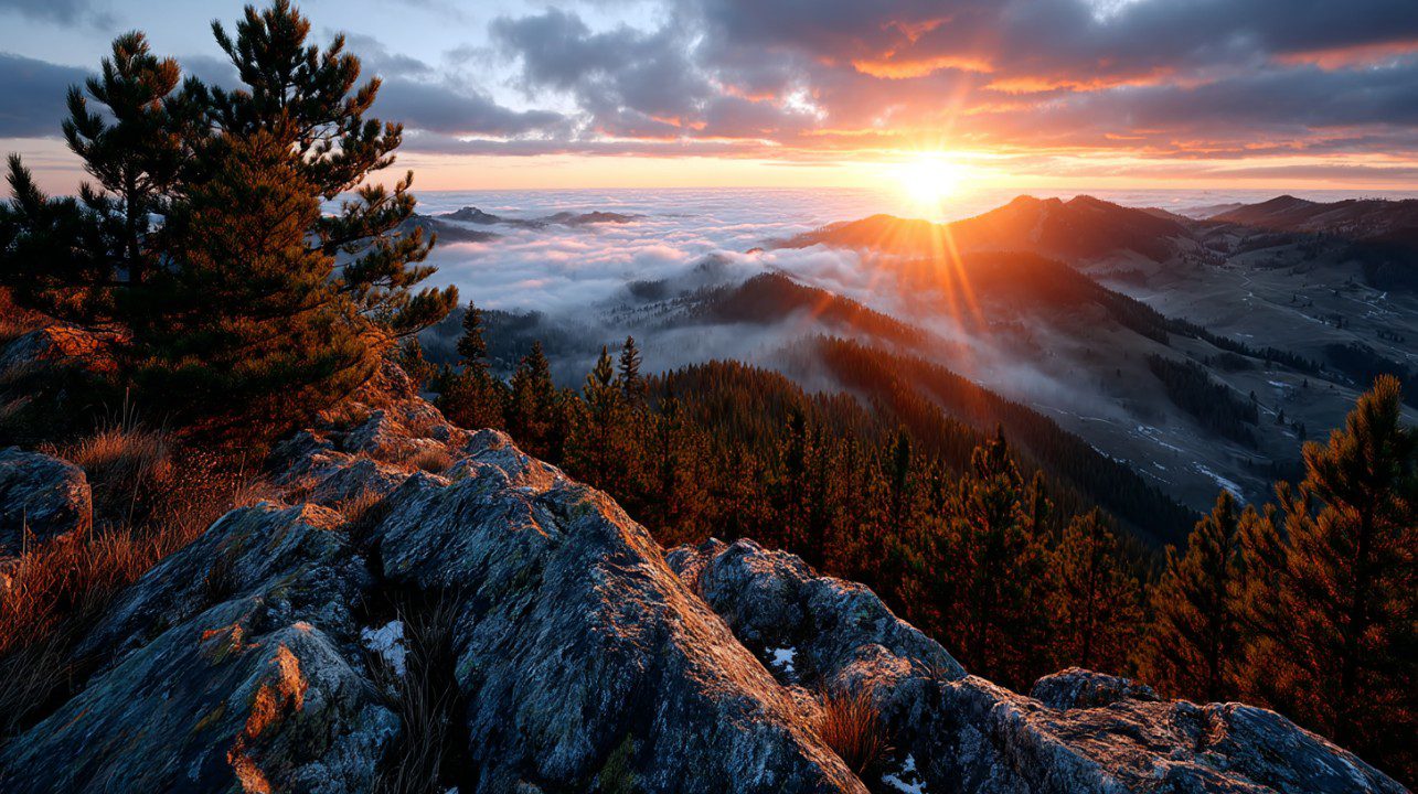 Sunrise over mountains